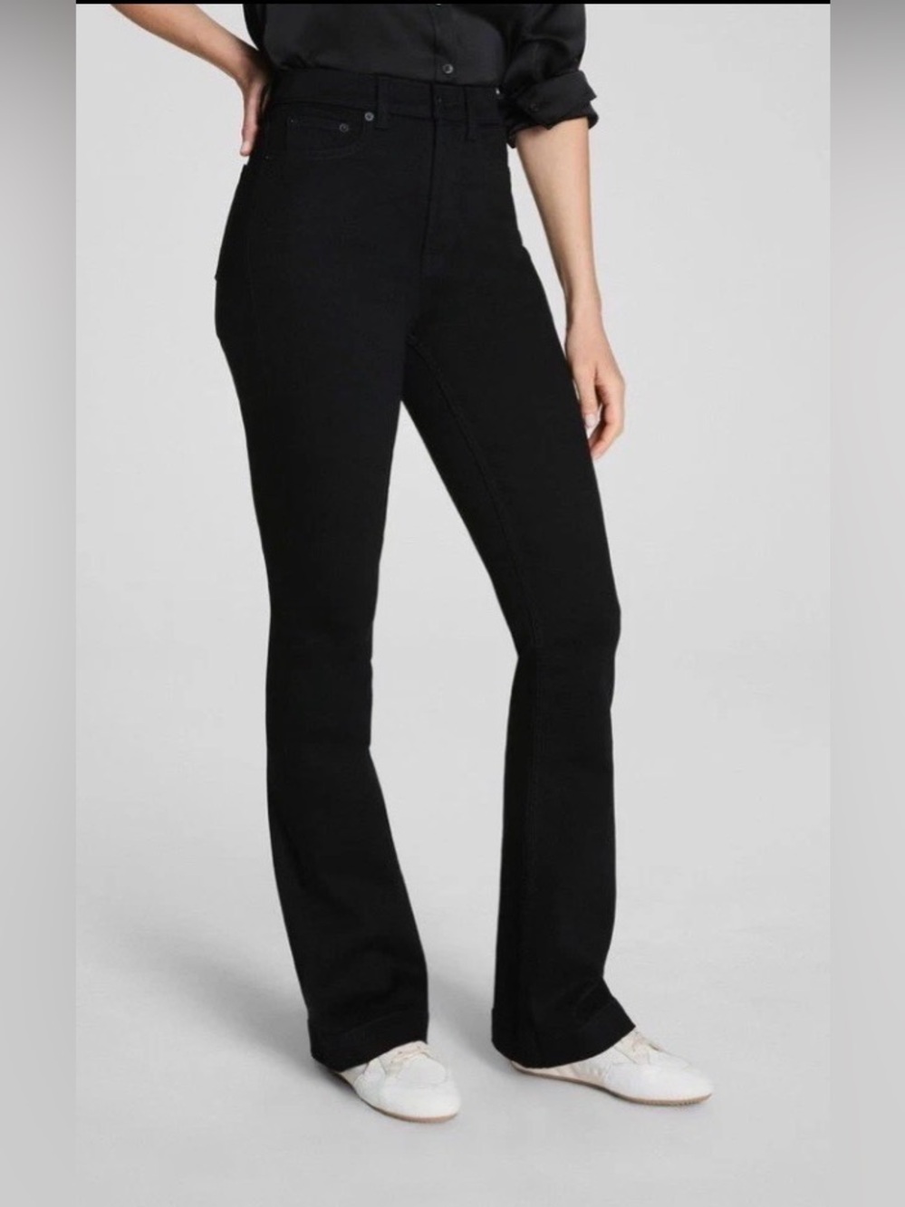 SPANX sculpt ReDefine Flare Jeans – black, zip fly, 5-pocket, shaping denim 16